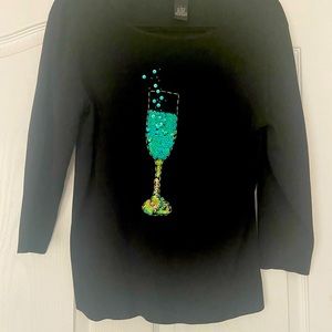 Sweater works black champagne sweater